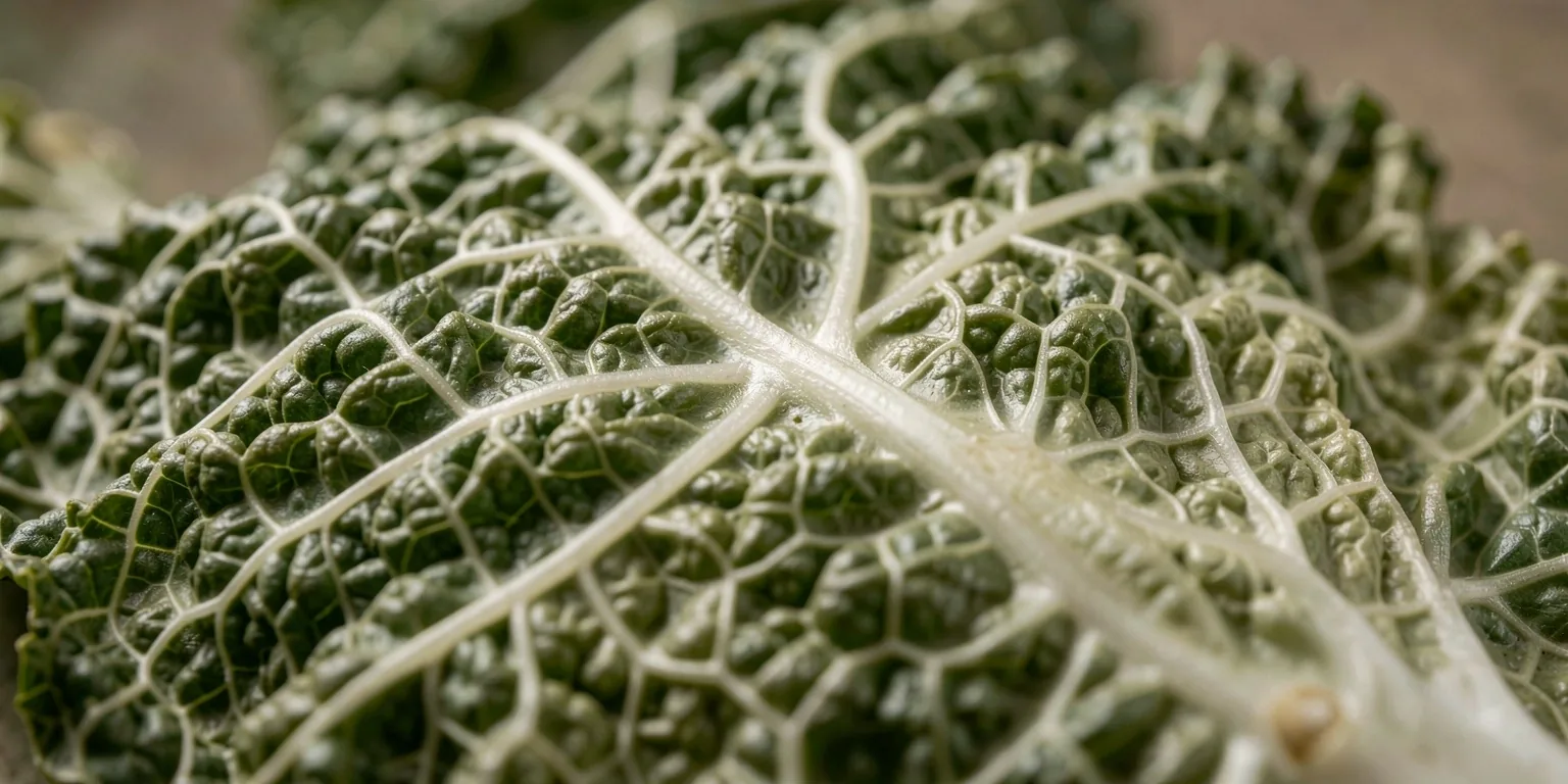 Textura macro de hoja de col